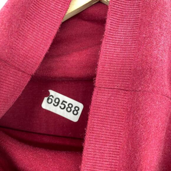 EILEEN FISHER Top S Cotton Jersey Boxy Turtleneck Long Sleeve Basic Pink Red USA - Picture 11 of 11